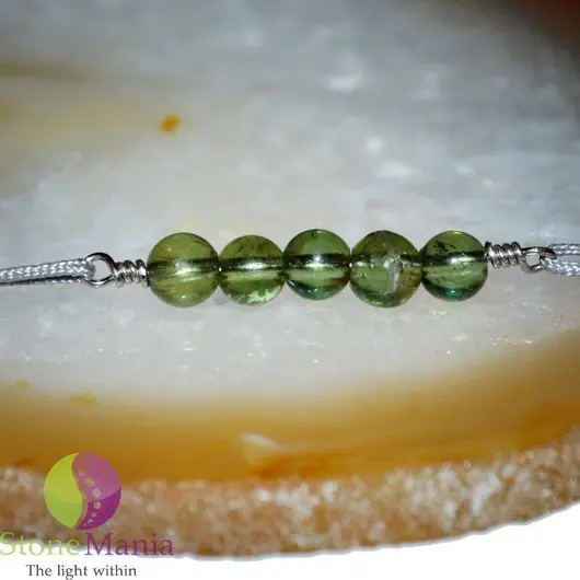 Bratara Therapy apatit verde sfere 5mm si argint 925