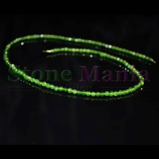 Colier agat verde sfere fatetate 2mm