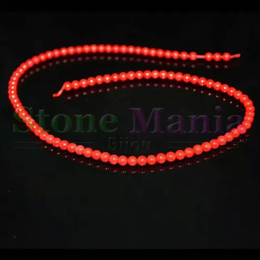 Colier / Sirag margele coral rosu 4mm