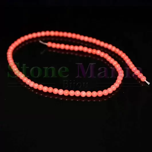 Colier / Sirag margele coral roz 4mm