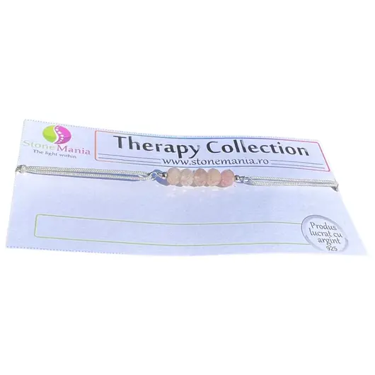 Bratara Therapy aventurin rosu discuri 4mm si argint 925