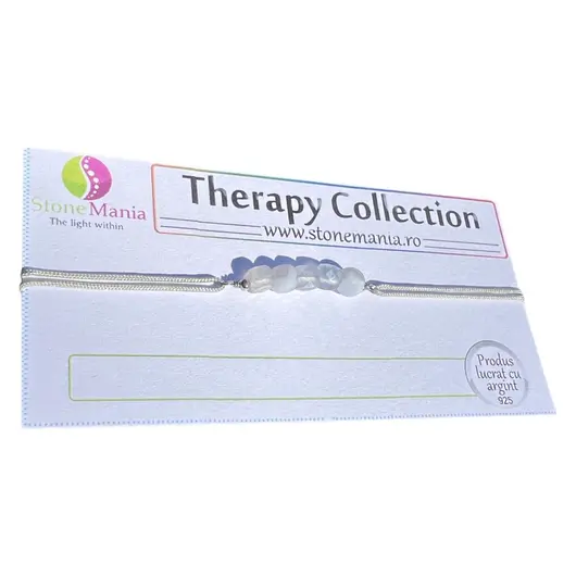 Bratara Therapy calcedonie cuburi 4mm si argint 925