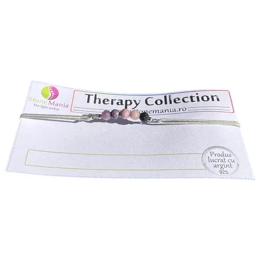 Bratara Therapy charoit sfere 4mm si argint 925