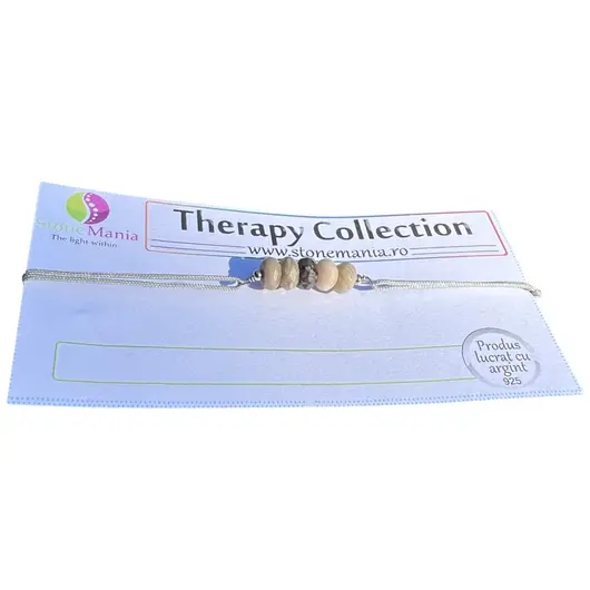 Bratara Therapy coral fosilic discuri 5-6mm si argint 925