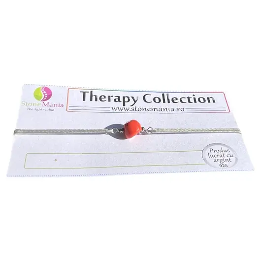 Bratara Therapy coral natural 6-8mm si argint 925