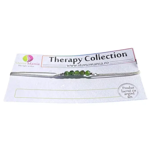 Bratara Therapy cromdiopsid sfere 4mm si argint 925
