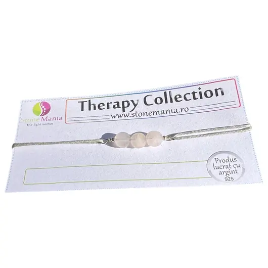 Bratara Therapy cuart roz banuti 6mm si argint 925