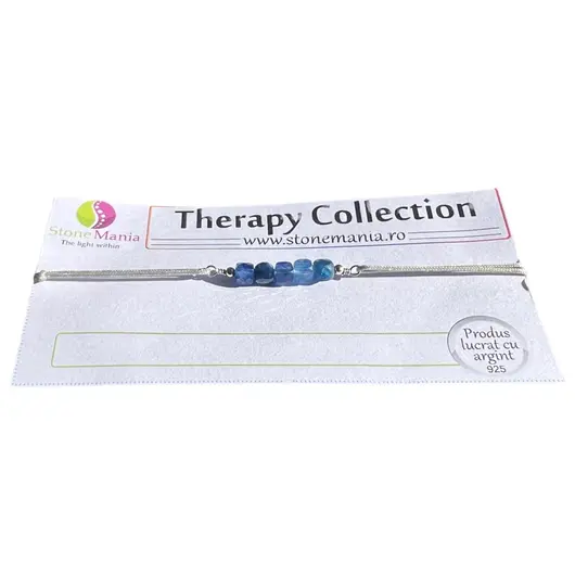 Bratara Therapy kianit cuburi 3-4mm si argint 925