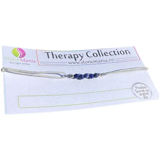 Bratara Therapy lapis lazuli sfere 3mm si argint 925