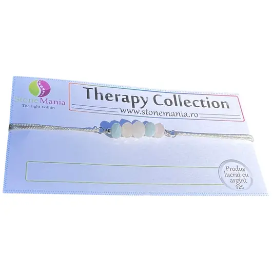 Bratara Therapy mix berile discuri 5mm si argint 925