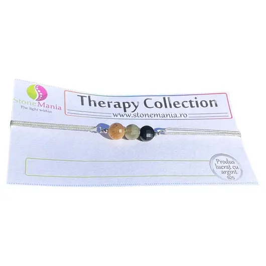Bratara Therapy mix ochi banuti 5-6mm si argint 925