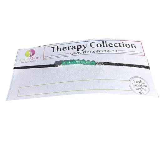 Bratara Therapy onix verde sfere 3mm si argint 925