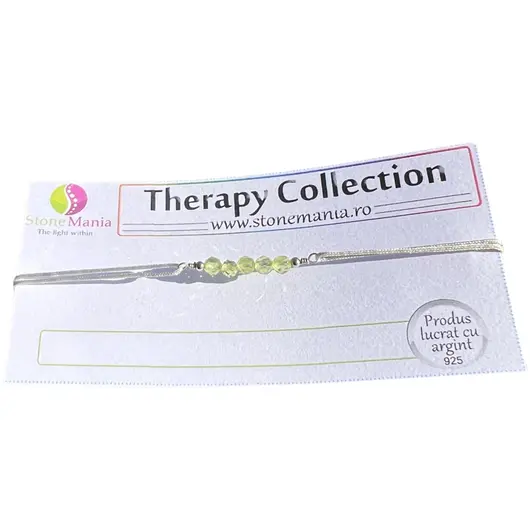 Bratara Therapy peridot sfere 3mm si argint 925