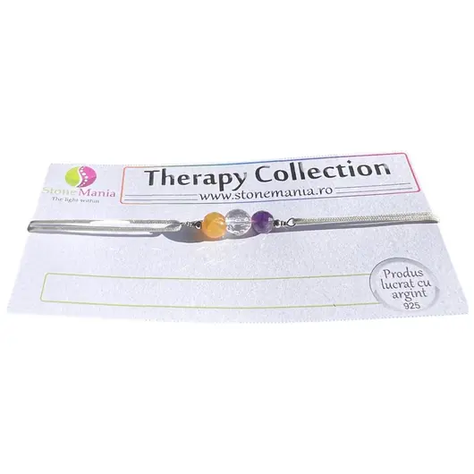 Bratara Therapy pietre mix sfere 5-6mm si argint 925