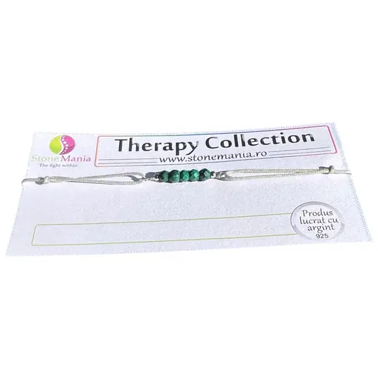 Bratara Therapy malachit discuri 3-4mm si argint 925