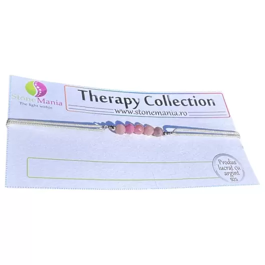 Bratara Therapy rubin roz sfere 3-4mm si argint 925