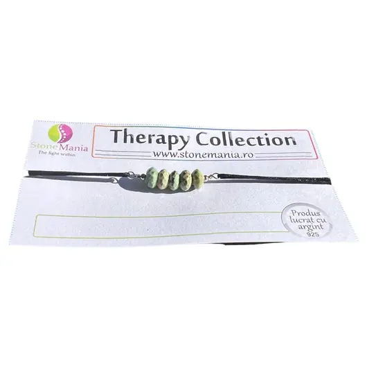Bratara Therapy turcoaz natural discuri 6mm si argint 925, imagine 2