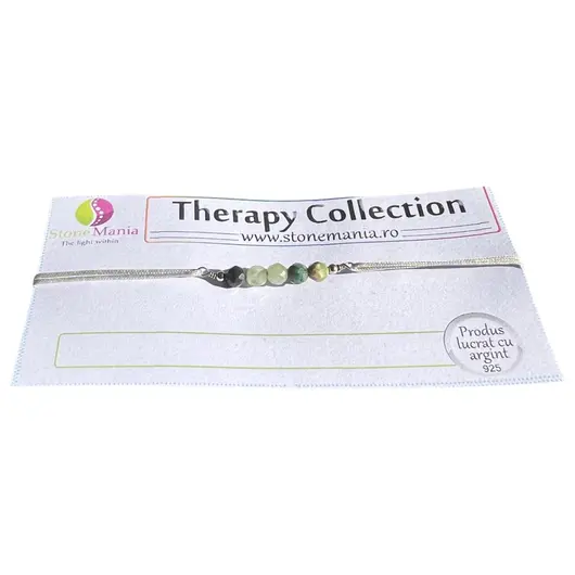 Bratara Therapy turcoaz natural sfere 3-4mm si argint 925