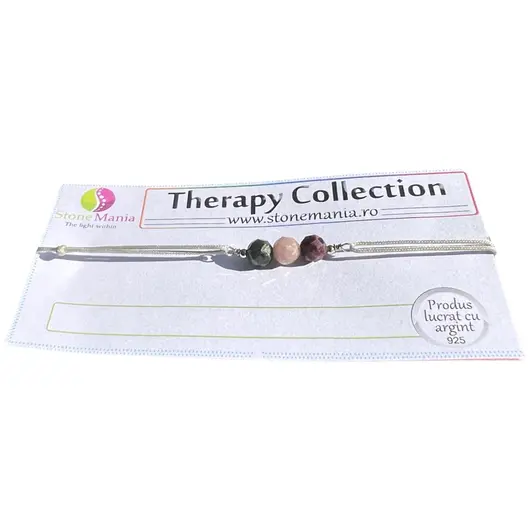 Bratara Therapy turmalina 5mm si argint 925
