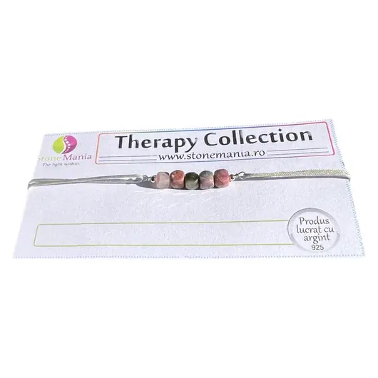 Bratara Therapy turmalina cuburi 5mm si argint 925