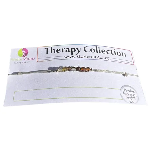Bratara Therapy turmalina multicolora sfere 3mm si argint 925
