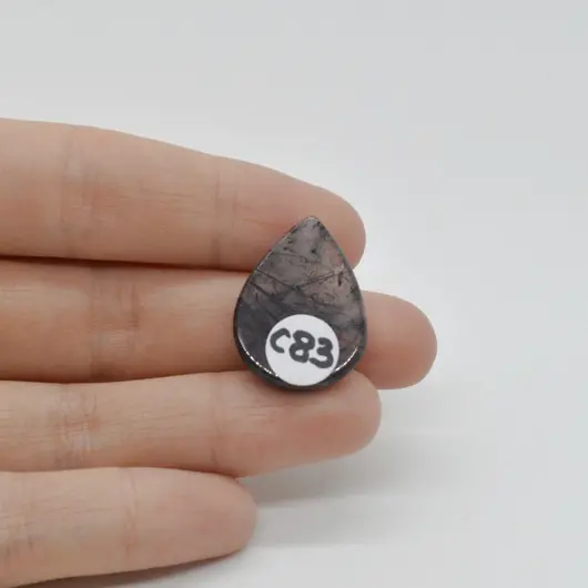 Cabochon Cuart Turmalinat 25x18x5mm C83, imagine 2