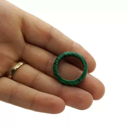 Inel circular din malachit 17-18mm, imagine 2