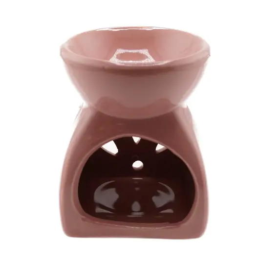 Vas aromaterapie din ceramica, model petale, roz - 7,5cm, imagine 2