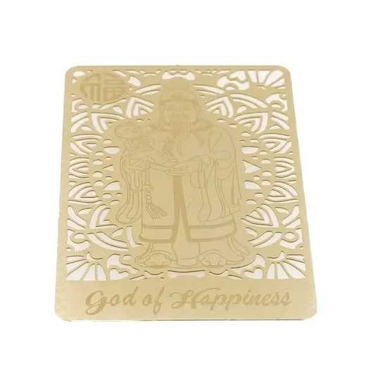 Card Feng Shui din metal God of Happiness