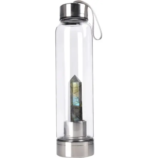 Sticla pentru apa cu cristal natural Labradorit, 24cm