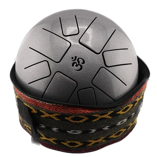 Toba metalica cu 8 note si simbolul OM, handpan - 22cm, imagine 4