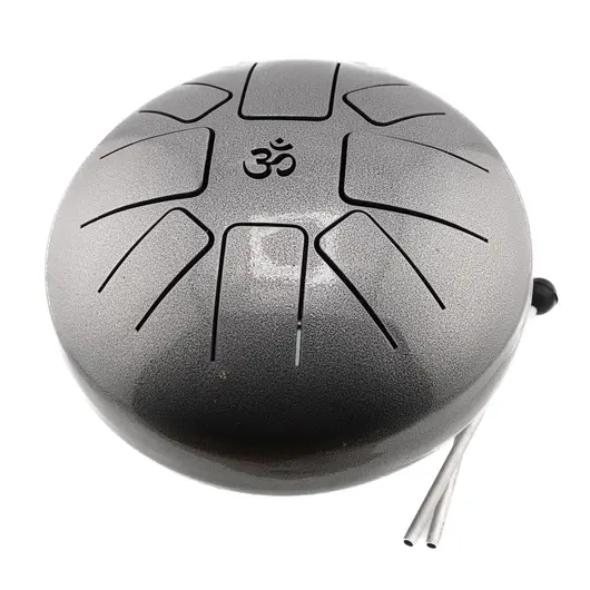 Toba metalica cu 8 note si simbolul OM, handpan - 22cm