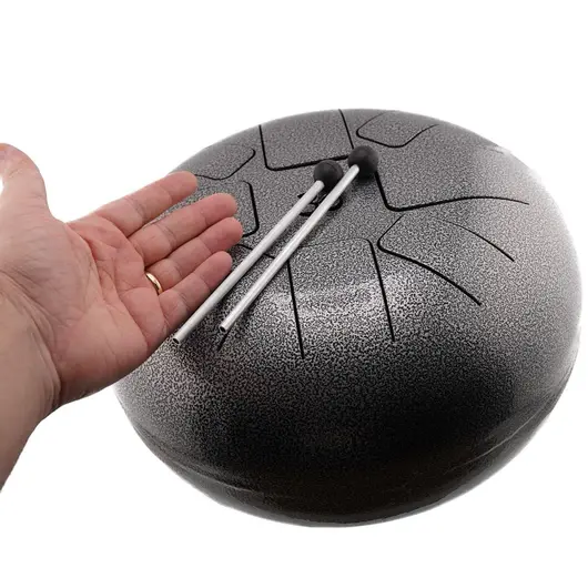 Toba metalica cu 8 note si simbolul OM, handpan - 35cm, imagine 4