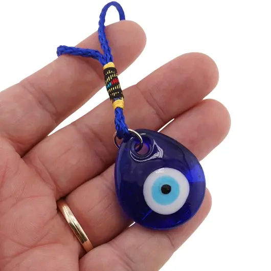 Amuleta Feng Shui cu ochi protector din sticla, picatura 3-3,5cm, imagine 2