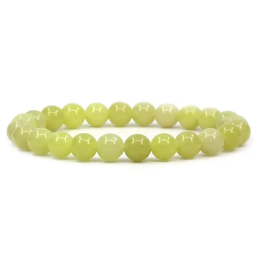 Bratara din Agat Lemon 4-4,5mm, pe elastic, 19cm, sfere