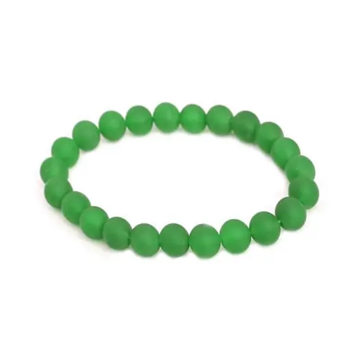 Bratara din Agat Verde 4-4,5mm, pe elastic, 19cm, sfere mate