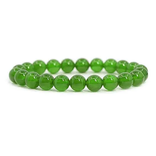 Bratara din Agat Verde 6mm, pe elastic, 19cm, sfere