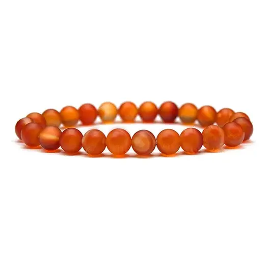 Bratara din Carneol 6mm, pe elastic, 19cm, sfere mate