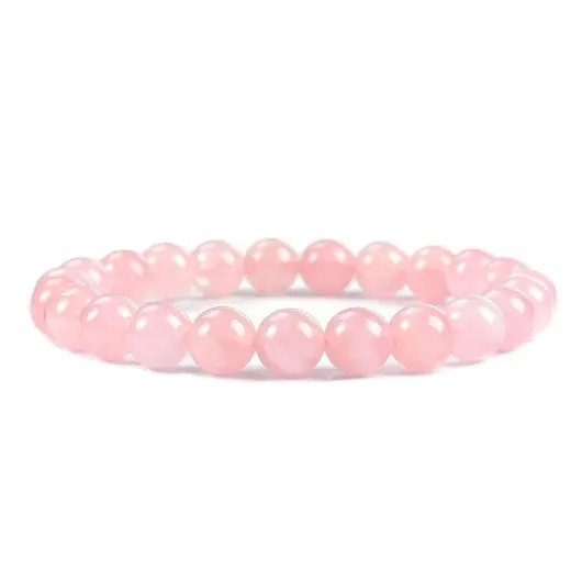 Bratara din Cuart Roz 4-4,5mm, pe elastic, 19cm, sfere