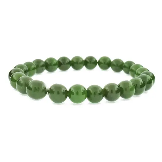 Bratara din Jad Verde 4-4,5mm, pe elastic, 19cm, sfere