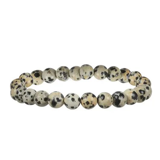 Bratara din Jasp Dalmatian 10mm, pe elastic, 19cm, sfere