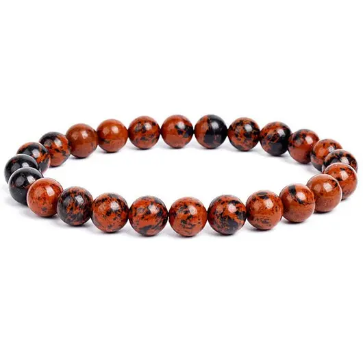 Bratara din Obsidian Mahon 4-4,5mm, pe elastic, 19cm, sfere