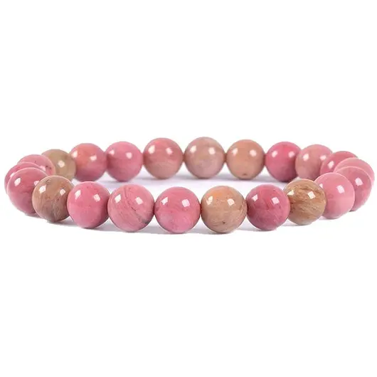 Bratara din Rodonit Roz 4-4.5mm, pe elastic, 19cm, sfere