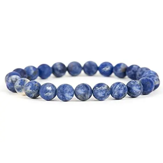 Bratara din Sodalit A+ 4-4,5mm, pe elastic, 19cm, sfere mate
