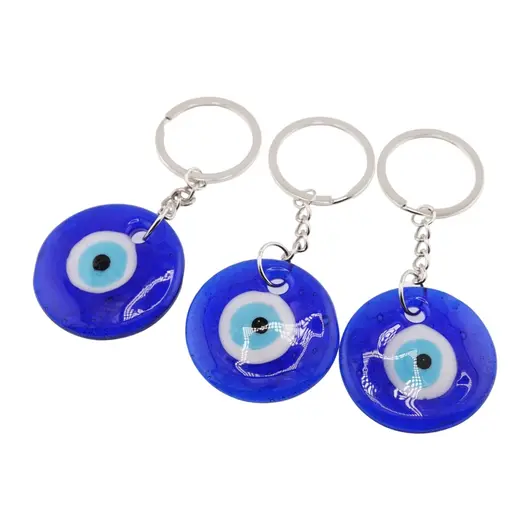 Breloc Feng Shui cu ochi protector din sticla, rotund 4cm, imagine 2