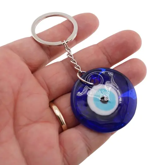 Breloc Feng Shui cu ochi protector din sticla, rotund 4cm, imagine 3