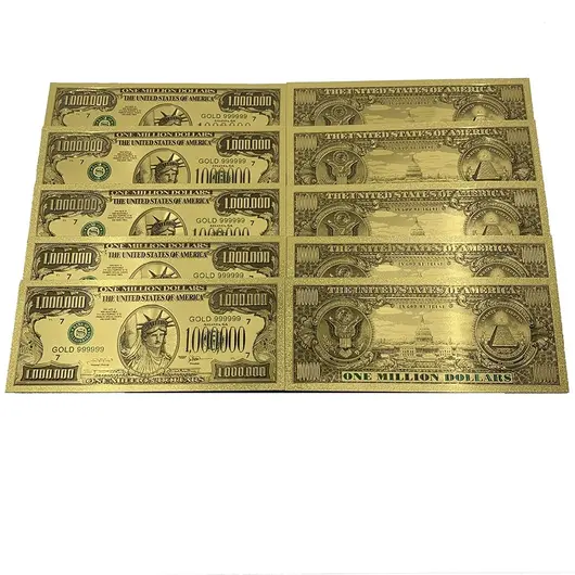 30 x Feng Shui - Bancnota aurie din polimer 1.000.000$ (en-gros, wholesale)