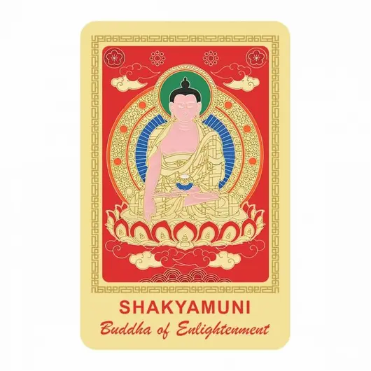 Card pentru fericire si noroc, impotriva obstacolelor, cu Buddha Shakyamuni 2023, imagine 2