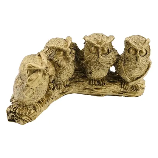 Statueta Feng Shui din rasina cu cele 4 bufnite intelepte, 12,5cm, imagine 2