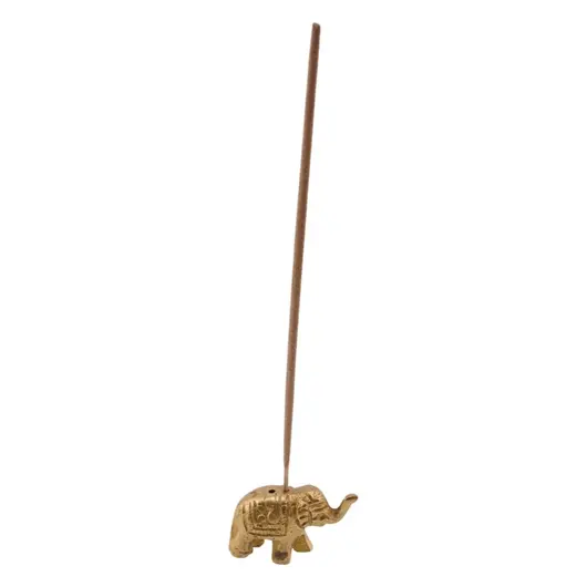 Suport ardere betisoare parfumate, Elefant din metal auriu, imagine 2